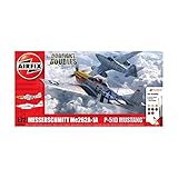 Maße: L75 x B152 mm Airfix A50183 1/72 Messerschmitt Me262 & P-51D Mustang Dogfight Double, Mehrfarbig