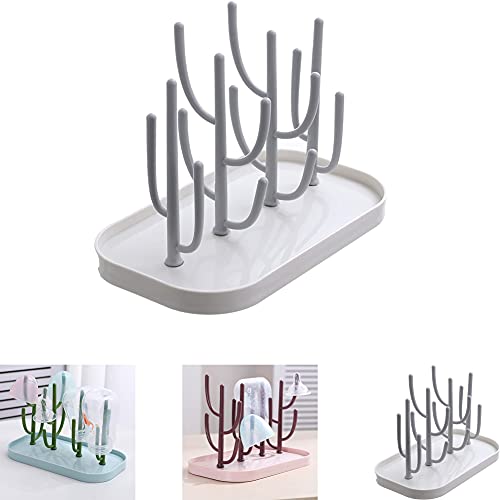 KIMIST Séchoir À Bouteilles Support Pour Égouttoir À Bouteilles Porte-Gobelets Égouttoir Séchoir À Bouteilles D'Eau En Forme D'Arbre Avec Plateau Pour Bouteilles Tétines Tasses Assiette À Vaisselle Cover