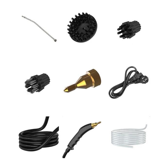 High Pressure High Temperature Steamer Electric Portable Steam Cleaner Powerful Multifunction Steam Cleaning Machine 2500W (Black)