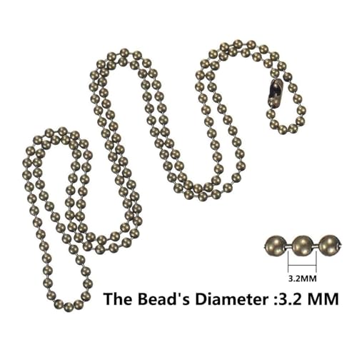 Image of IFNOW Fan Pull Chain Extension Metal Fan pull chain extension, ceiling fan chain connector,Diameter 3.2mm 6.5 Feet Long with 6 PCS Connector (Bronze)