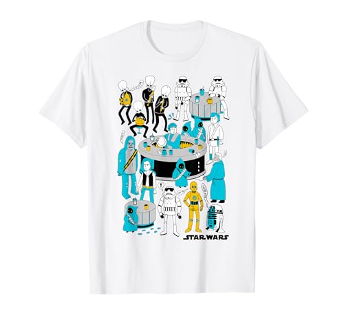 T-shirt Star Wars Cantina Doodles au motif imprimé de Mos Eisley