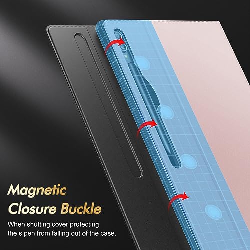 INFILAND Case for Samsung Galaxy Tab S9 Ultra 14.6 Inch 2023 Release [SM-X910/916/918], Multi-Angle Stand Case for Galaxy Tab S9 Ultra, [Auto Sleep/Wake Function], Rose Gold