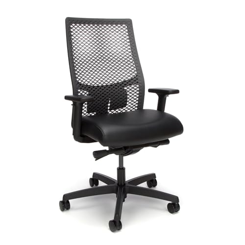 Image of Bundle of HON Ignition 2.0 ReActiv Ergonomic Office Chair with Lumbar Support, Synchro-Tilt Recline, Breathable Flex-Back Support for Office Chair, Black + Carpet Chair Mat (36 inch x 48 inch)