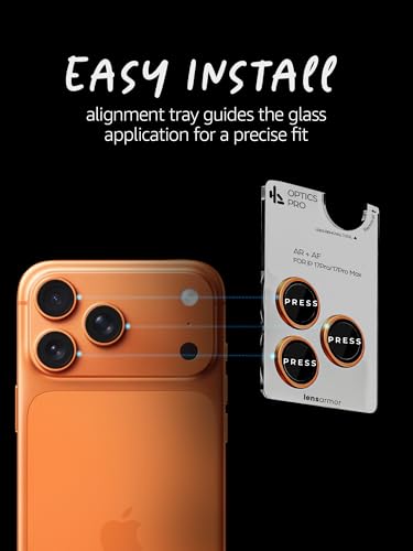Image of Lensarmor Compatible with iPhone 17 Pro / 17 Pro Max Camera Lens Protector Cosmic Orange (2-Pack) - 9H Tempered Glass, Military-Grade Anti-Scratch, Case-Friendly, Easy Install Frame