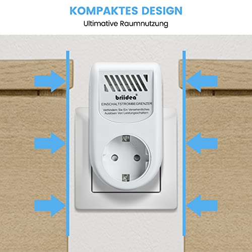 HAUE-02 Anlaufstrombegrenzer, Briidea Einschaltstrombegrenzer (230V 16A), verhindert das Auslösen von Schutzschaltern, Perfekt für Schweißmaschinen, Strahlmaschinen, Winkelschleifer und Kreissägen