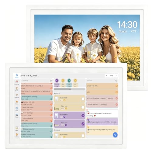 Digital Calendar 10.1 Inch Wall Planner Touch Screen WiFi Smart Electronic Planner with Third-Party Calendar Sync, Chore Tracker, Meal Plan Family Digital Picture Frame Gift for Mom Women