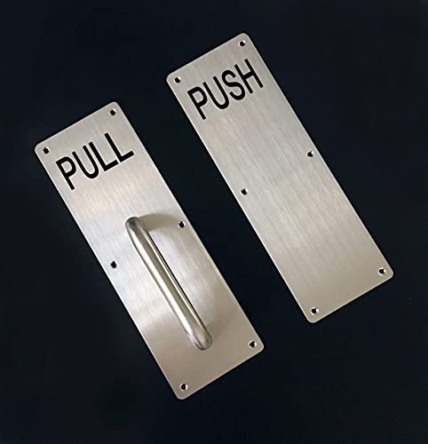Aimyoo Stainess Steel Door Handle, Pull And Push Plate Commercial Door Handle With Screws 11.8" X 3.2" #TOP1