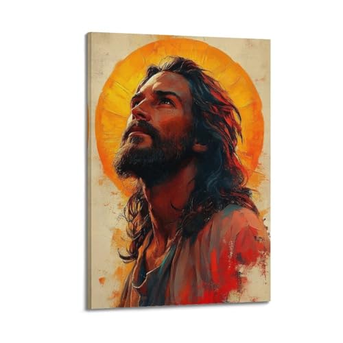 Peinture chrétienne Jésus cadeau baptême communion tableau cadre