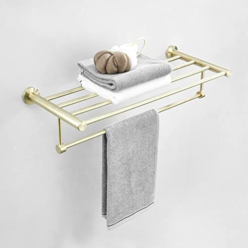 304 Stainless Steel Bathroom Shelf Wall-Mounted Towel Bar Hand Towel Holder Kitchen Cloth Rack Durable Bathroom Accessories Space-Saving Towel nizer (Bath Towel