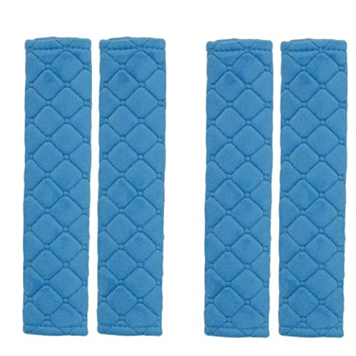 Veshow Lot de 4 coussinets de protection pour ceinture de sécurité de voiture - Doux et confortable - Pour protéger votre cou et vos épaules - Bleu - Taille M Cover