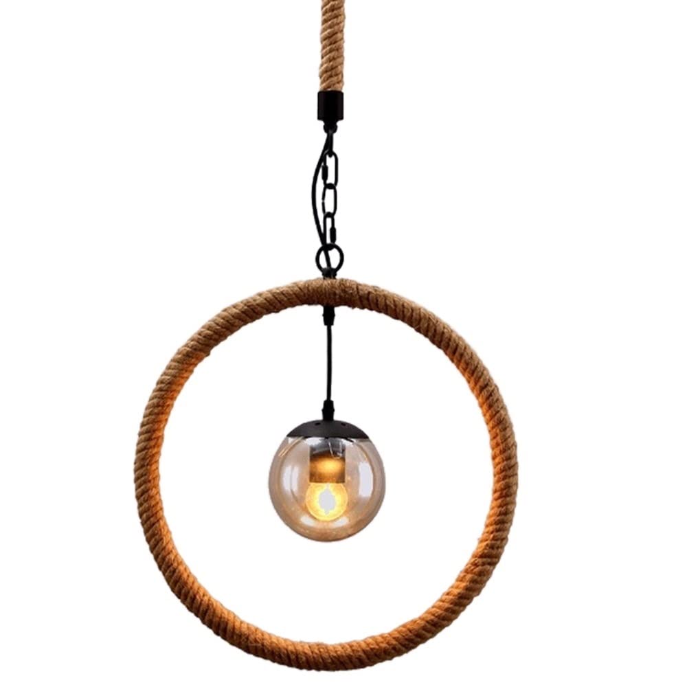 Lustre industriel vintage en corde de lin de qualité supérieure pour loft