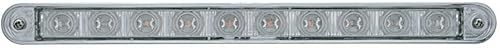 United Pacific 39308 10 LED Barra de luz de señal de giro de 9 pulgadas con bisel de plástico cromado, sellado epoxi, lente de policarbonato - LED