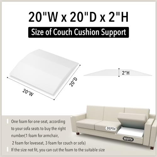 Tromlycs Sofa Couch Cushion Support for Sagging Seat Trapezoidal Furniture Seat Under Cushion Sag Repair Set of 3 - Image 3