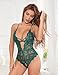 Fem&Fata Lace Lingerie for Women's Lace Teddy for Women's Naughty Matching Panty Underwear Dark Green M