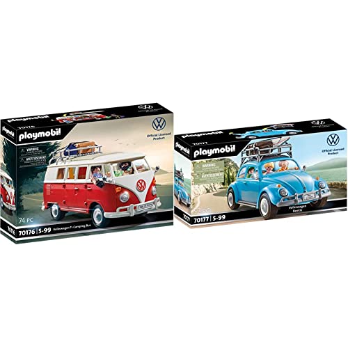 PLAYMOBIL 70176 Volkswagen T1 Camping Bus, ab 5 Jahren & 70177 Volkswagen Käfer, ab 5 Jahren
