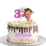 2 pcs Explorer Cake Topper, Personalized Cake Topper, Name and Age Customized Birthday Cake Topper, Custom Cake Decoration, Party Decor.