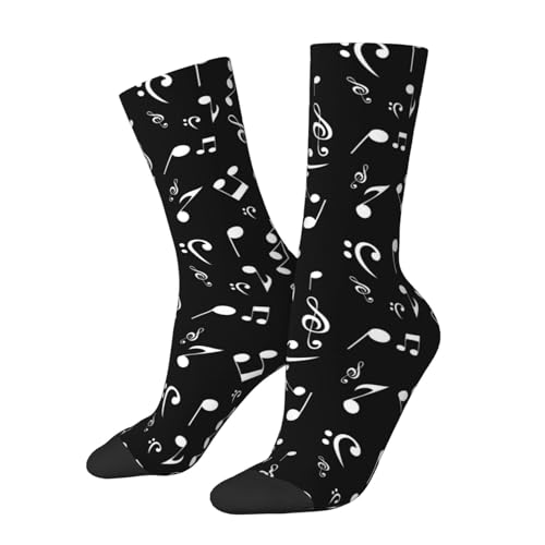 Sanghing Music Black Funny Crew Socks For Women Men Casual Cool Athletic Sport Novelty Socks For Adults