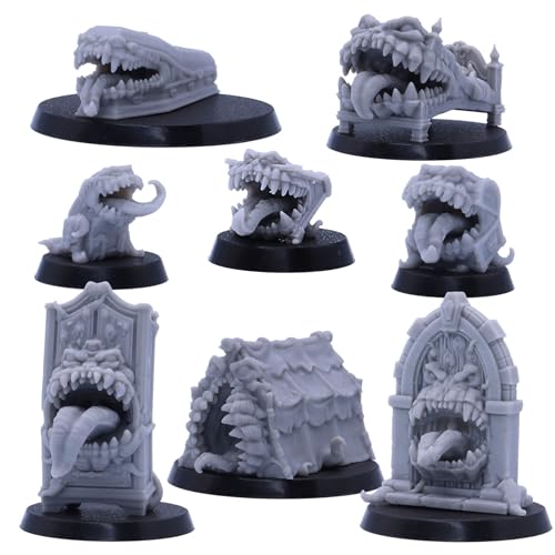 Forged Terrain Set di 28 mm in scala mimica per armadio, letto, tenda, porta, libro, zaino, set per tavolo D&D mini fantasy, giochi di ruolo, giochi di ruolo, imitazioni figure