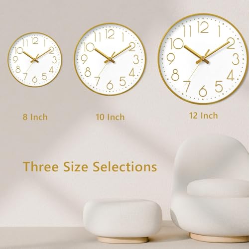 Reloj de pared DAXSMY 14 pulgadas silencioso moderno 3D miniatura 5