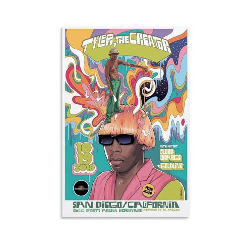 EVMILA Póster de Tyler The Creator, póster de arte clássica vintage, pintura decorativa, póster de parede e imagem impressa artística moderna para quarto familiar, cartazes de decoração