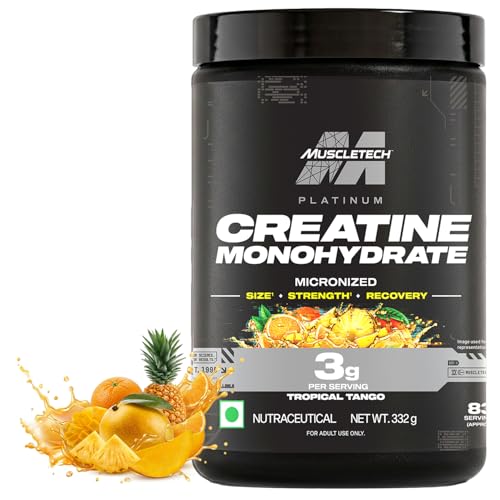 Image of MuscleTech Platinum Creatine Micronized Powder | 83 Servings, Tropical Tango | Improves Strength, Power & Muscle Recovery |Muscletech Creatine Flavored - 332g