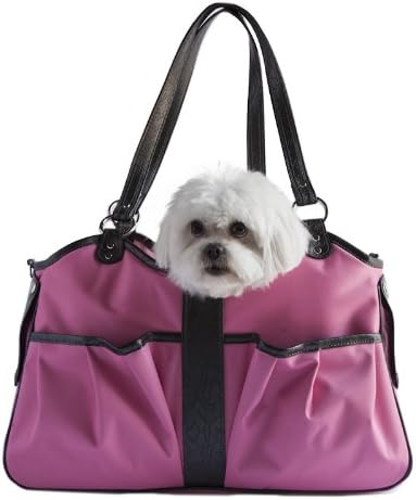 Petote Metro Dog Carrier Bags with 2 Open Pockets, Fuschia Pink, Large