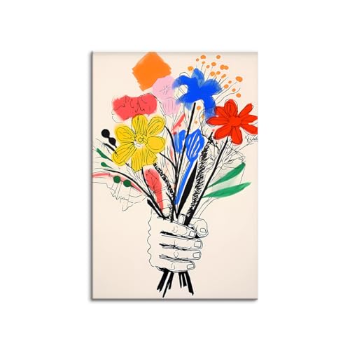 アートパネル ピカソ 「花束を持つ手」風 アートパネル アートボード ポスター 玄関 壁画 壁掛け 壁飾り 部屋飾り 飾り絵 絵 絵画 油絵 ソファの背景画 インテリア 現代 モダン フレーム 額付き 木枠付きの完成品 木目調 キャンバス 風水 風景画 プ
