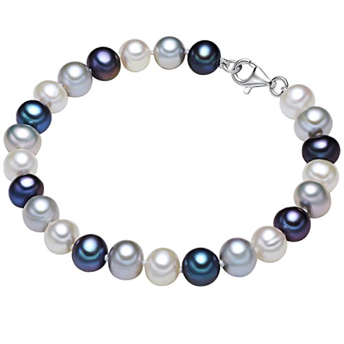 Preisvergleich Produktbild Valero Pearls Damen Armband aus 925 / - Sterling Silber mit Süßwasser-Zuchtperle