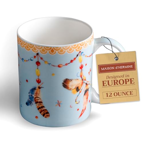 Maison d' Hermine Coffee Mug with Handles Tea Cups (12 Ounce, Pack of 1)