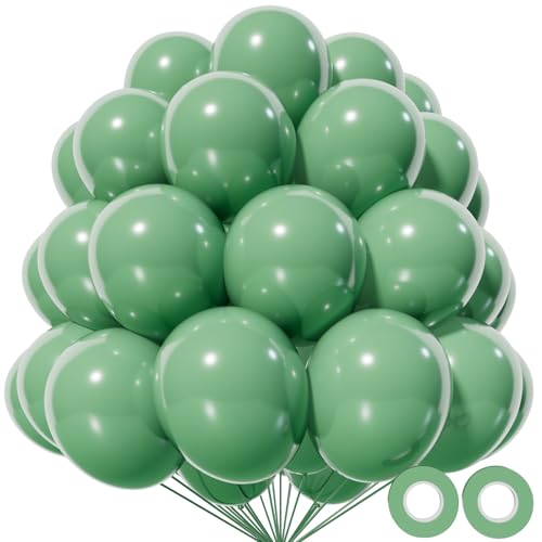 Image of Sage Green Balloon 12 Inch, 110pcs Latex Party Balloons Helium Bright Color for Birthday Baby Shower Wedding Party Supplies Arch Garland Decoration