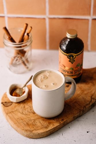 Image of Portland Syrups Pumpkin Spice Syrup - Organic Pumpkin & Ginger Coffee Syrup for Lattes, Mocktails, & Baking - Rich Flavor, Organic Cane Sugar, Natural Ingredients,12 oz Bottle, 24 Servings (Pack of 1)