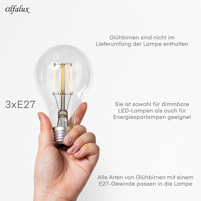 Deckenlampe 3 Flammig Deckenleuchte E27 LED Geeignet Wohnzimmer Schlafzimmer Küche CL-3030WE-GRWEGR Weiß - Grau/Weiß/Grau