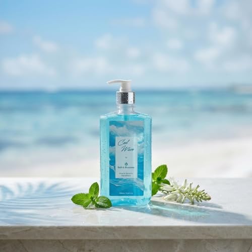 Image of Bath & Blossoms Cool Wave Hand Wash 500 ml | Aloe Vera & Glycerin | Enriched with Rice & Cucumber Extract | Hydrating & Gentle Daily Cleanse | Fresh Aquatic Minty Fragrance | Antibacterial formula | Vegan, Cruelty Free & 100% Paraben Free | Luxurious Hand Care