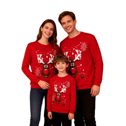 Generisch Weihnachtspulli Kinder, Weihnachtspullover Familie Set Damen...