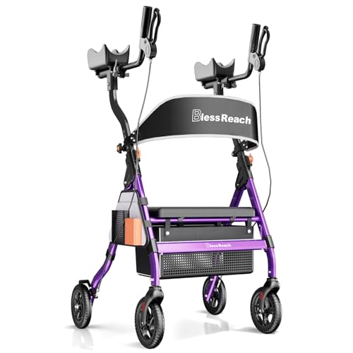 Heavy Duty Rollator Walker for Seniors Foldable 450lb