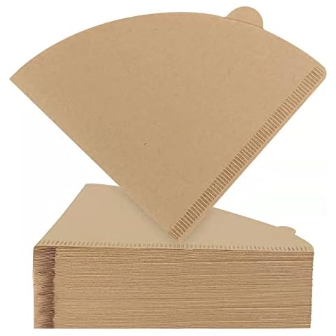 V60 Coffee Filter Papers, 300pcs 01 Unbleached Cone Filter Papers for Pour Over and Drip Coffee Maker (Natural Brown) Cover