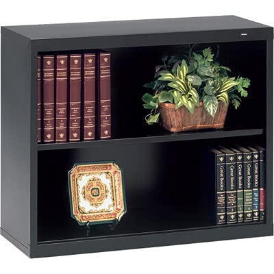 Tennsco Welded Bookcase - 34.5" x 13.5" x 28" - Steel - 2 x Shelf(ves) - Black