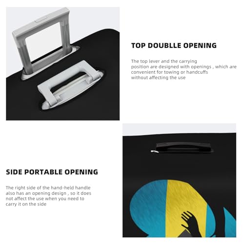 Travel Luggage Cover Bahamas Bahamian Flag Heart Fashion Washable Baggage Suitcase Protector Fit For Luggage Small4