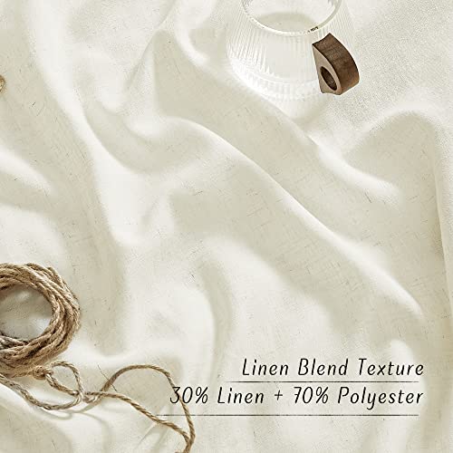 NICETOWN Linen Bedroom Curtains 90 inches Long, Grommet Privacy Assured Semi Sheer Linen Burlap Drapes with Some Light Filtering for Living Room, Off White, W55 x L90, 1 Pair by NICETOWN - Image 4