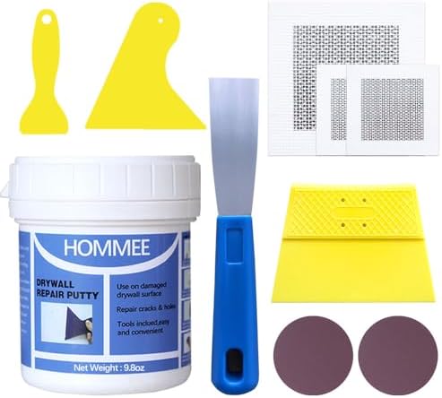 Drywall Repair Kit,Drywall Hole Patch Repair Kit,Wall Spackle Paste 9.8OZ to Fix Wall Surface Holes and Creak Damage with White Wall Repair Putty,Scraper,Sanding Pad Fill Quick and Easy Solution Drywall Repair Kit,Drywall Hole Patch Repair Kit,Wall Spackle Paste 9.8OZ to Fix Wall Surface Holes and Creak Damage with White Wall Repair Putty,Scraper,Sanding Pad Fill Quick and Easy Solution