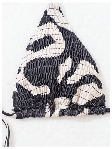 SHENHE Women's 2 Piece Smocked Triangle Bikini Sets Halter Drawstring Side Cute Swimsuits3