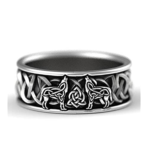 MYSPTM Bagues Viking Vintage Pour Hommes Et Femmes Bagues D'Amulette Nordique Bague Celtique Fenris-Wolf Cover