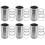 gaveming 6PCS Cylinder Liner Sleeve Compatible with VOLVO D13/DXi 13 Engine 2008–2022, Fit for MACK MP8 2007–2022 Replace 21334768 270950 21334768 20760235 20854851 20852790 and O-rings 270950