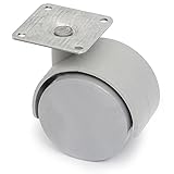  Q&Q FABRICACIÓN EUROPEA - RUEDA GIRATORIA TELLY ARO DOBLE Ø50 PLÁSTICO GRIS