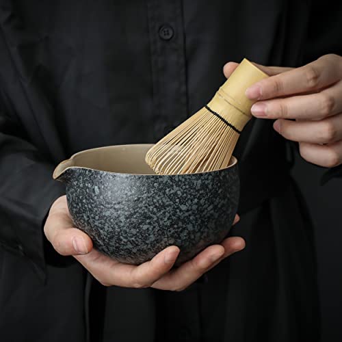 TEANAGOO-Japanisches-Tee-Set-7-Stueck-Matcha-Schneebesen-Set-Matcha-Schuessel-mit-Ausgiesser-Bambus-Matcha-Schneebesen-Chasen-Schaufel-Chashaku-Matcha-Schneebesenhalter-Teezubereitungsset-N17