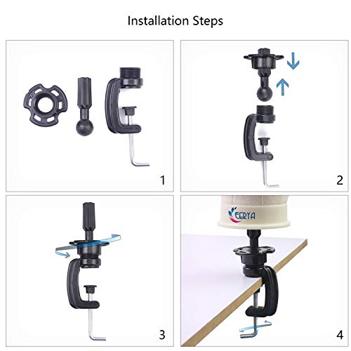 Eerya Wig Mannequin Head Stand Cosmetology Manikin Head Standard Holding Holder Clamp Stands Black (1Pc, Desktop Head Stand) #TOP6