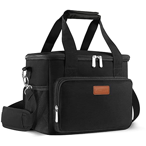 Femuar Reusable Lunch Box for Men/Women - Black (03-Black, Large Size)