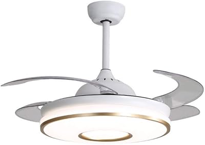 Southerns Lighting 42 Invisible Ceiling Fan For Dining Table Bedroom Living Room Remote Control 3 Light Retractable Ceiling Fan With Light For Indoor White Amazon Com