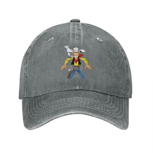 Bist du bereit, Lucky Luke, Unisex-Baseballkappe, Cartoon Daltons, Anime, Distressed-Denim-Mützen, unstrukturierte weiche Snapback-Kappe für den Außenbereich