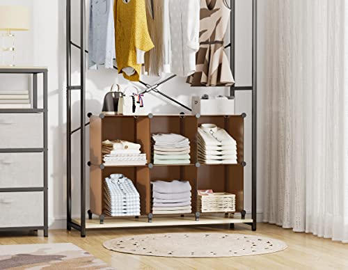 6-Cube-Storage-Organizer-Closet-Organizer-Storage-Cabinet-Shelf-Bookcase-Bookshelf-with-Metal-Hammer-Storage-Cubes-Organizer-Cabinet-for-Kids-Closet-Bedroom-Bathroom118x118x118-inchBlack